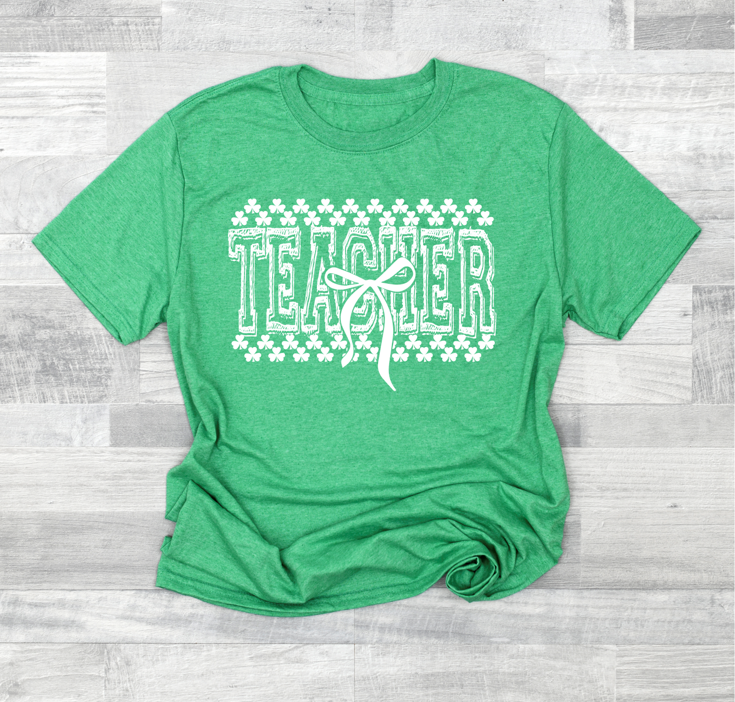St. Patty's Day Teacher - Mint Or Heather Green - Trendy Tee