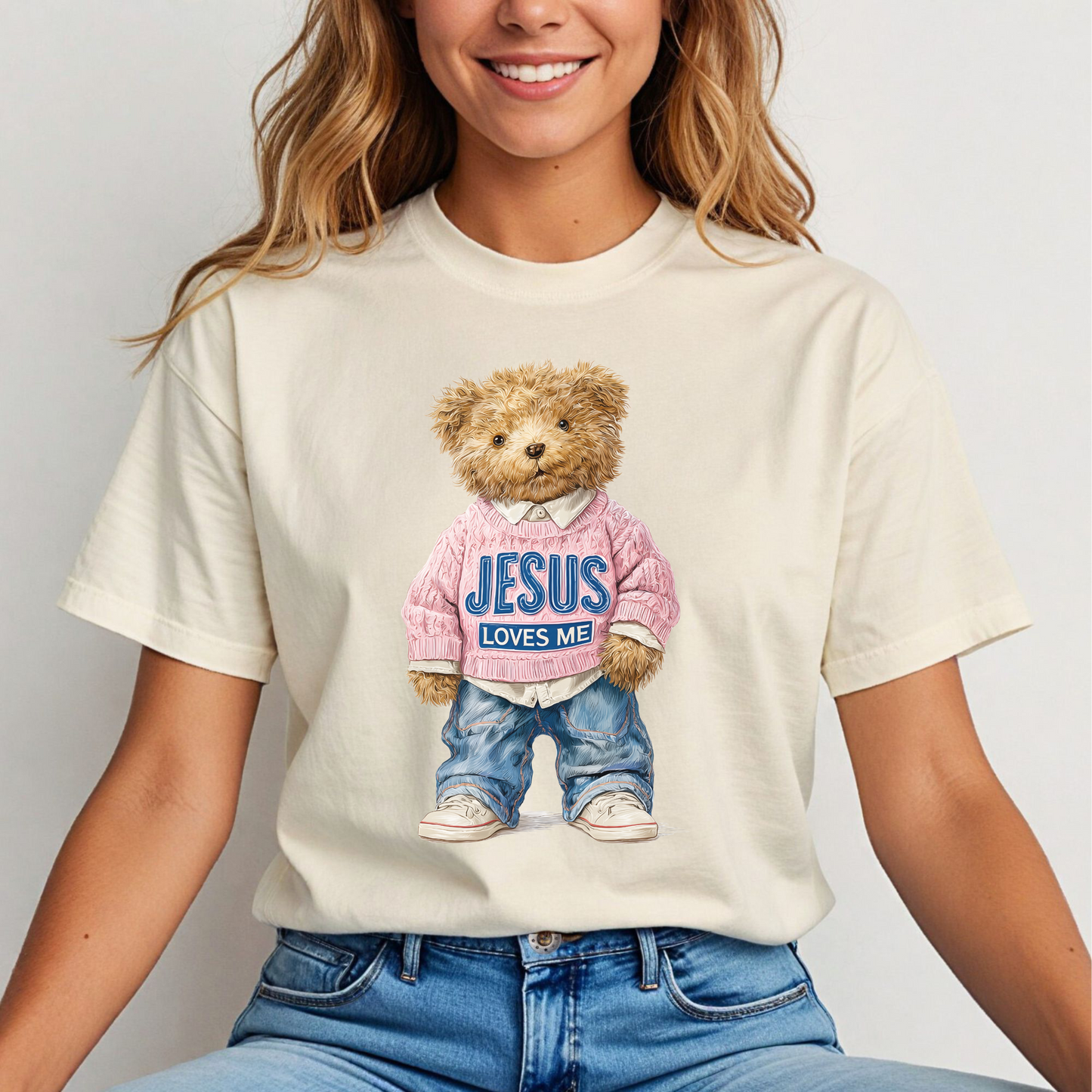 Jesus Loves Me - Bear Trendy Tee or Sweatshirt