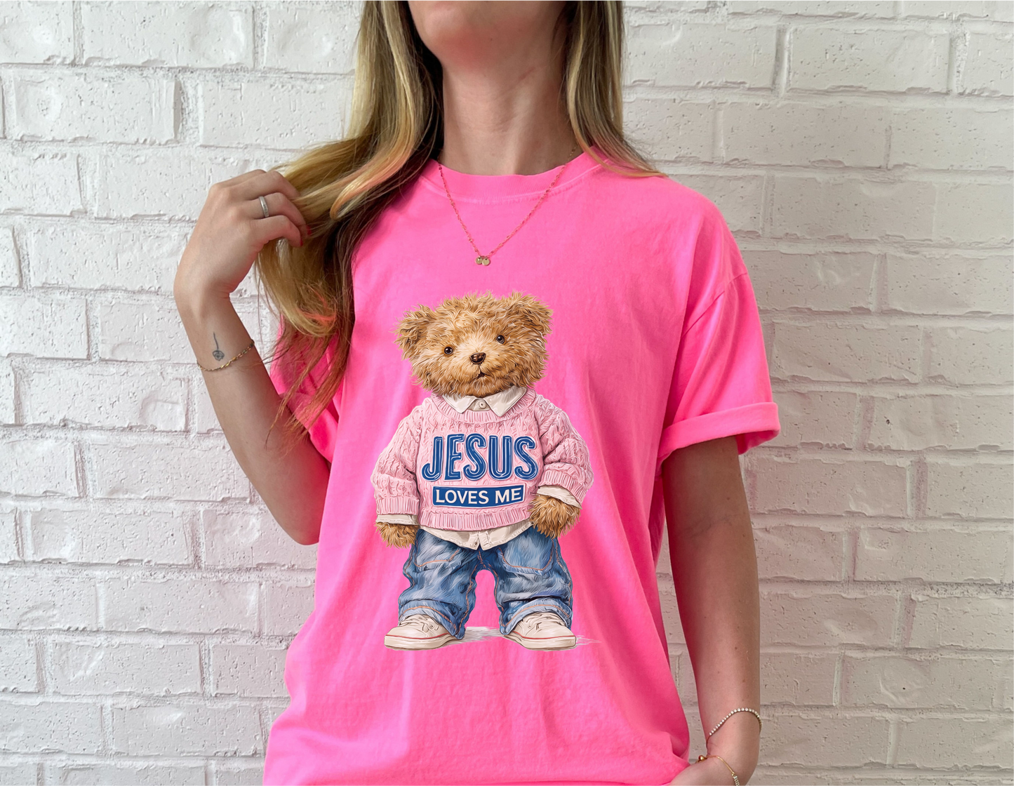 Jesus Loves Me - Bear Trendy Tee or Sweatshirt