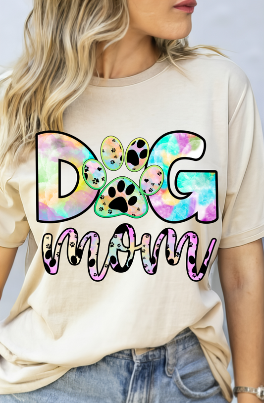 Dog Mom Tie Dye Print - Dog Lover Trendy Mom Print