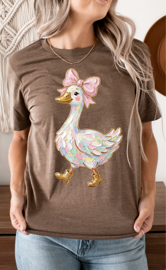 Watercolor Summer Goose - Trendy Fun Tee