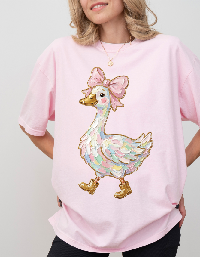 Watercolor Summer Goose - Trendy Fun Tee