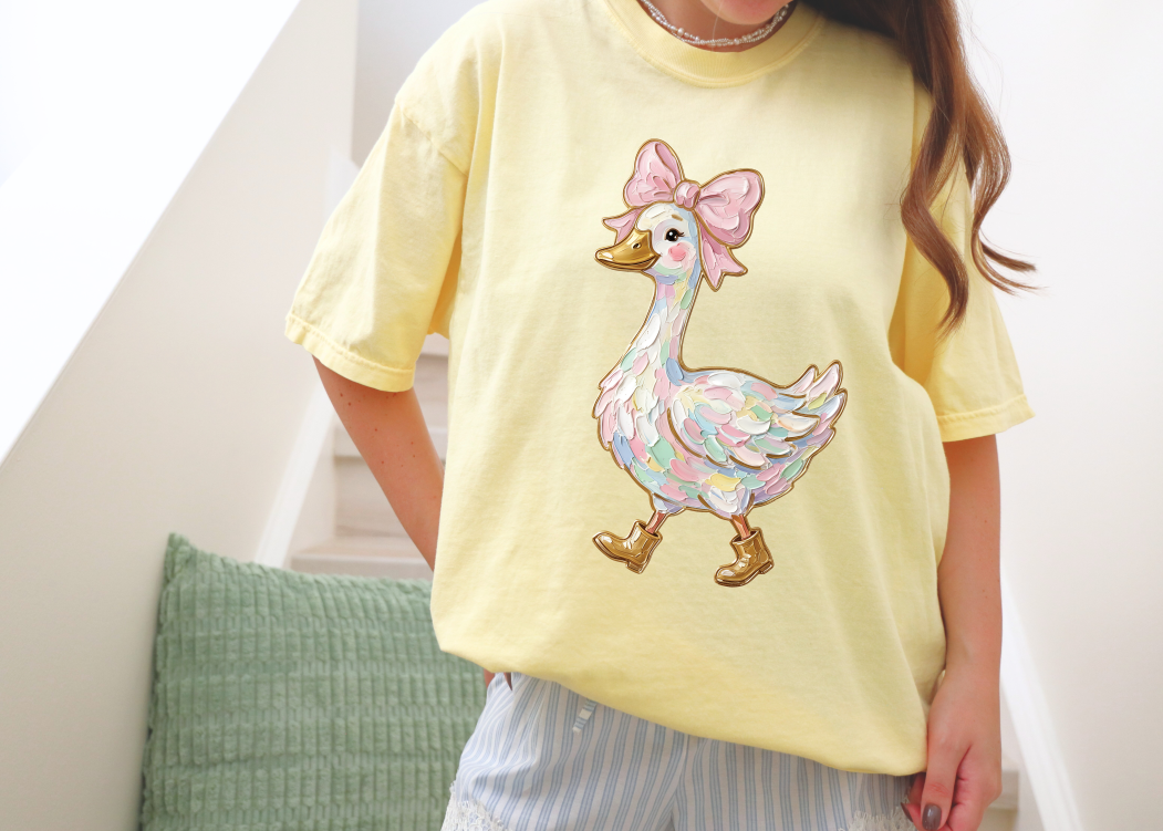 Watercolor Summer Goose - Trendy Fun Tee