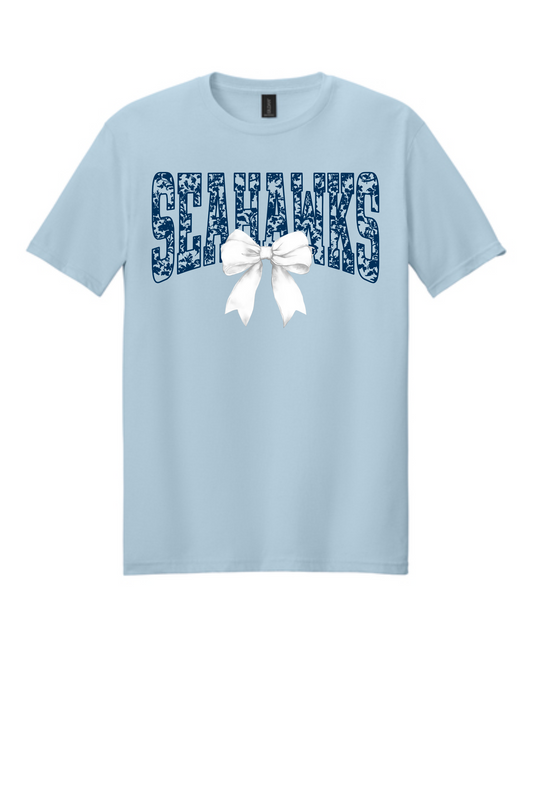 Coastal Seahawks Bow Tee- UNIFORM APPROVED!