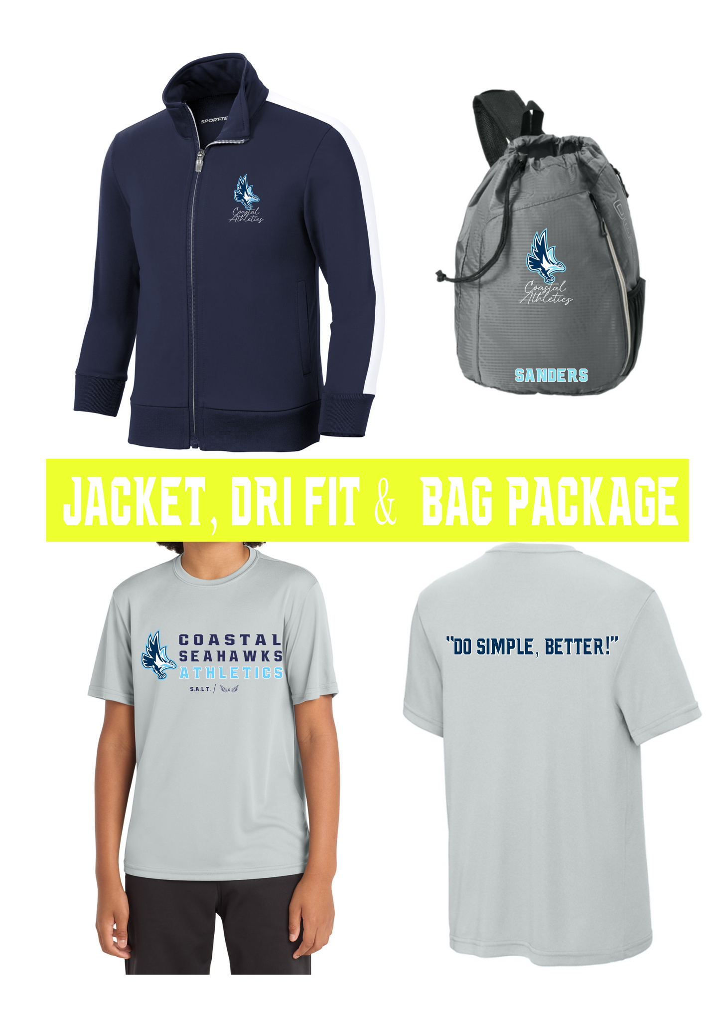 Coastal Athletics - Jacket, Dri Fit and Bag Package