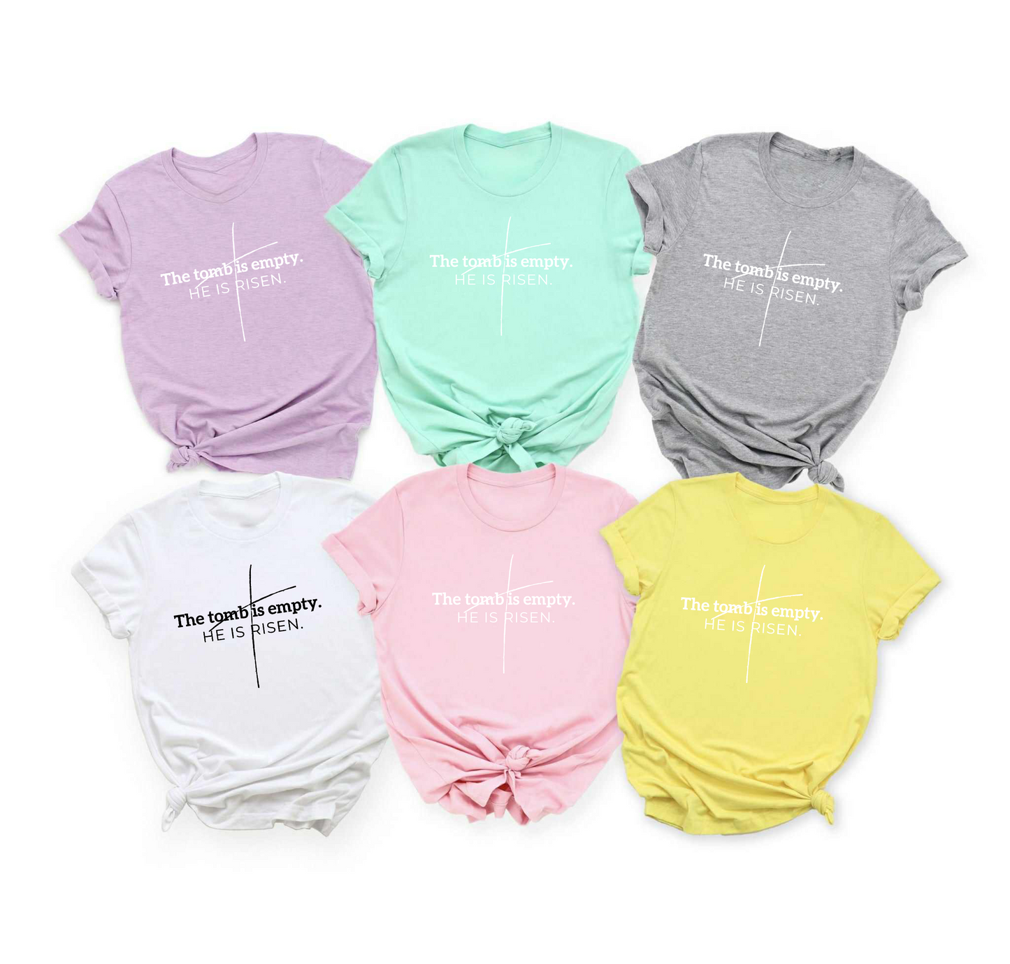 The Tomb Was Empty Easter Vibes Tee - Soft Cotton Blend Unisex Fit with Minimalist Cross Design for Easter Church Events