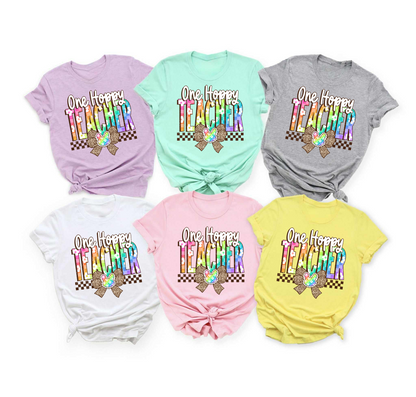 One Hoppy Teacher Cute Fun Teacher Tee