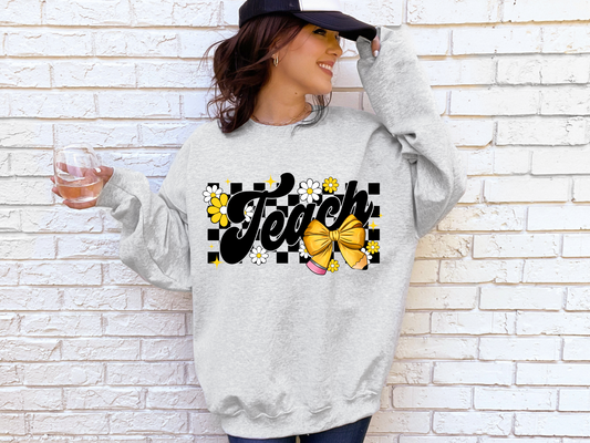 Checkerboard Teach Trendy Tee & Sweatshirt