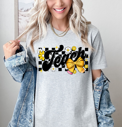 Checkerboard Teach Trendy Tee & Sweatshirt