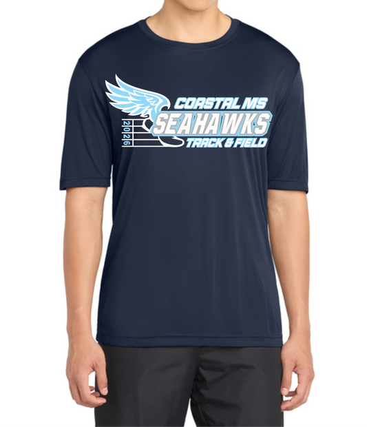 Coastal Track Team Tee, Dri Fit Tee & Dri Fit Long Sleeve Hood